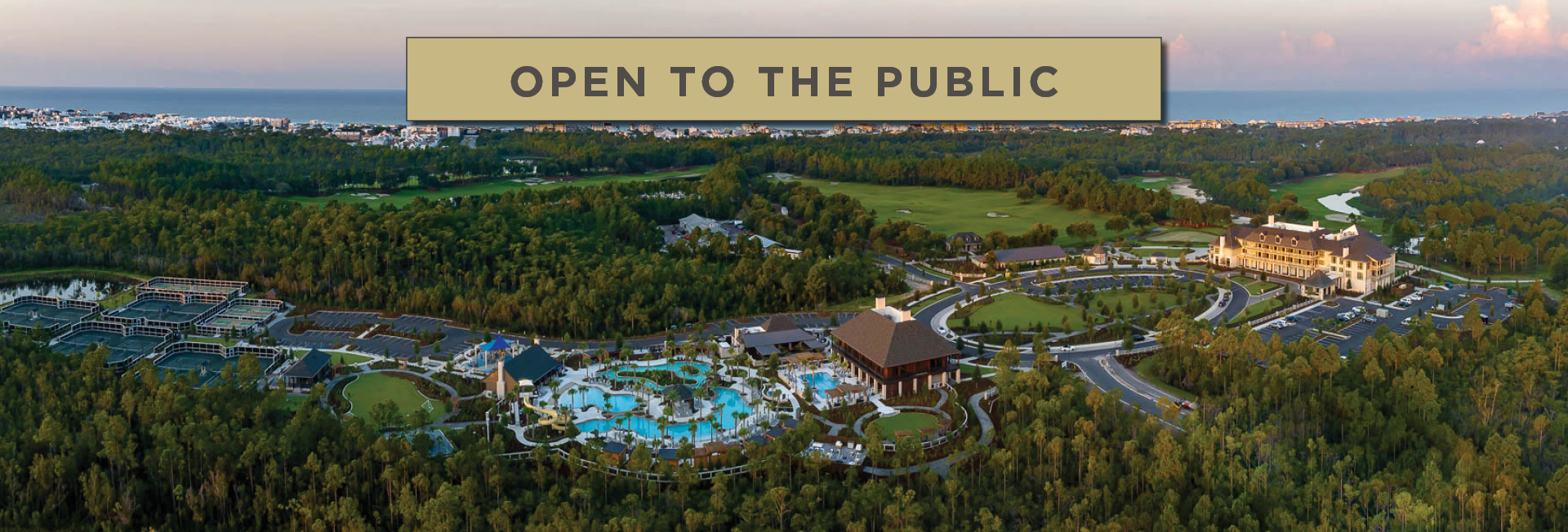 Aerial view of Camp Creek Inn and amenities
