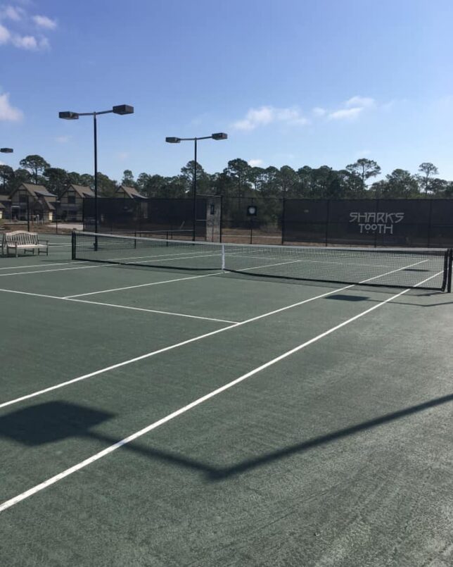 Four illuminated tennis courts at Shark's Tooth are available for members to enjoy at their leisure