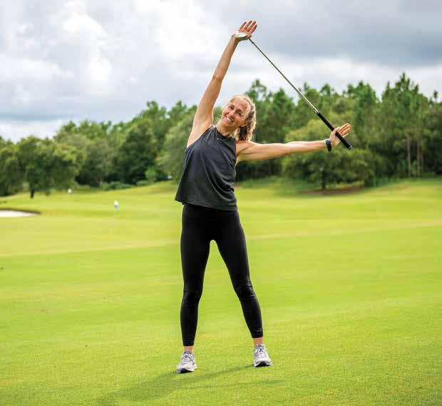 Wellness and Fitness director Amy Robison shows stretches that help improve your golf game