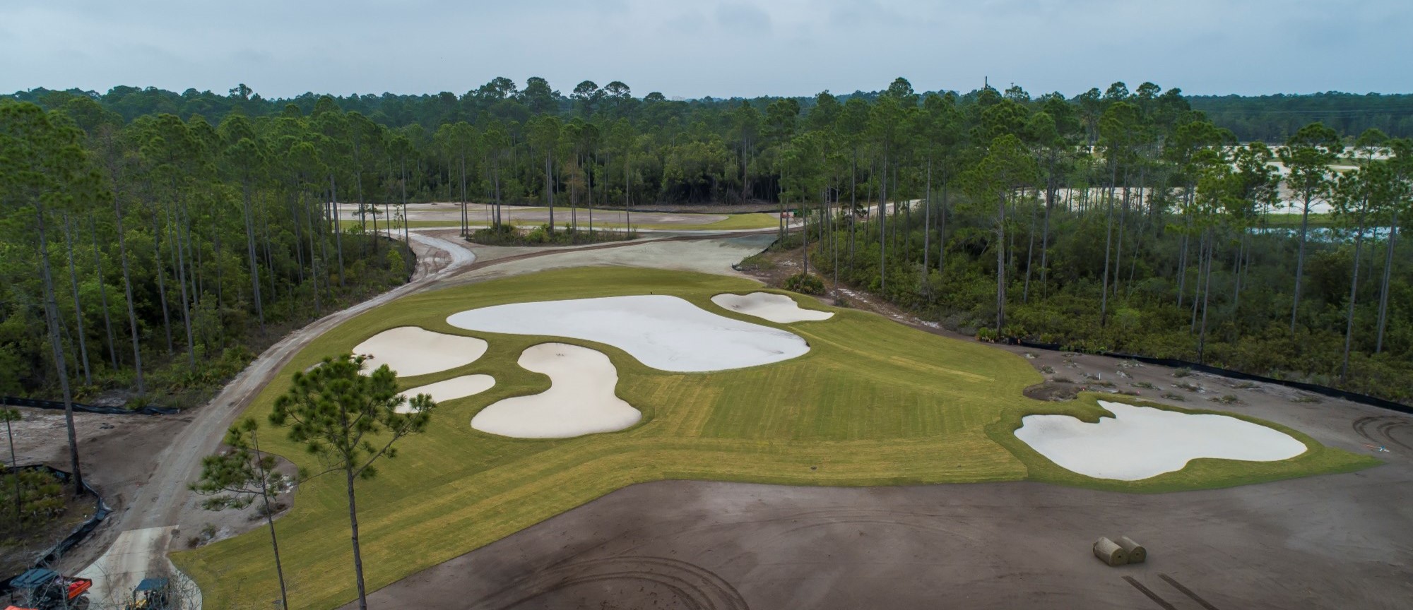 Aerial view of The Third Golf Course building progress, April 2024.