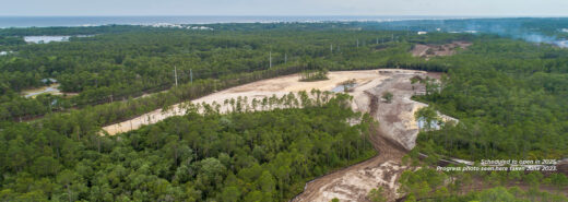 Aerial view of The Third Golf Course building progress, June 2023.