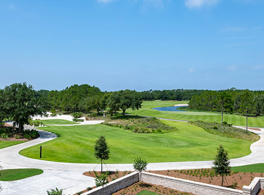 Stunning view of Camp Creek Golf Course from a room balcony at Camp Creek Inn